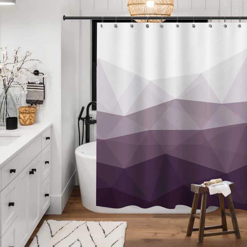 Sunlit Designer Shower Curtain, Popular Shower Curtain, Ombre Purple Fabric Shower Curtains for Bathroom Decor, Contemporary Bathroom Curtains, Purple - Image 3